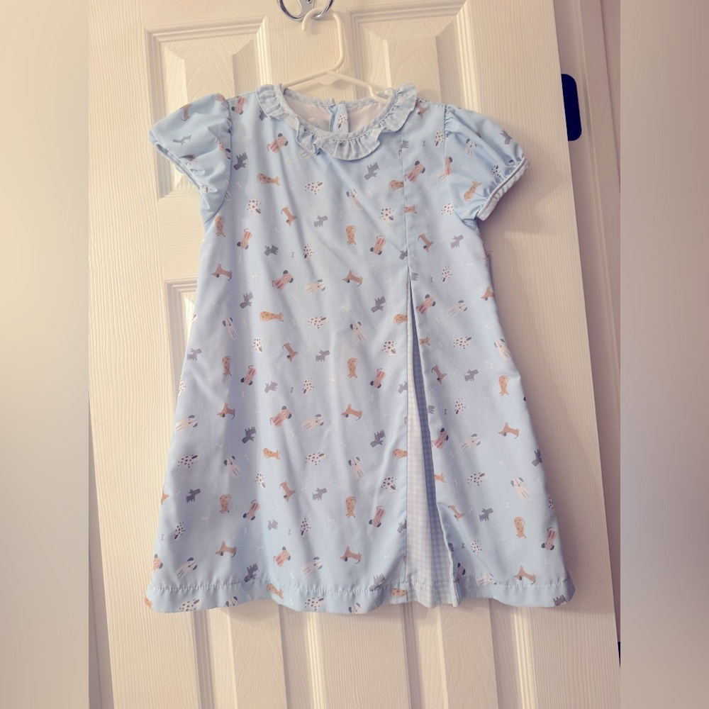James & Lottie. Puppy Dress. 🐾 Blue Gingham Details.